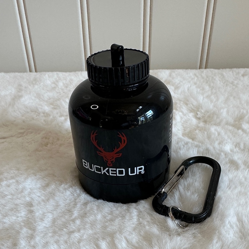 Bucked Up Supplement Keychain Funnel with Carabiner.  Size large